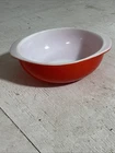Pyrex Primary Red 2 Quart CASSEROLE BOWL 024 Vintage Milk Glass 10” NICE
