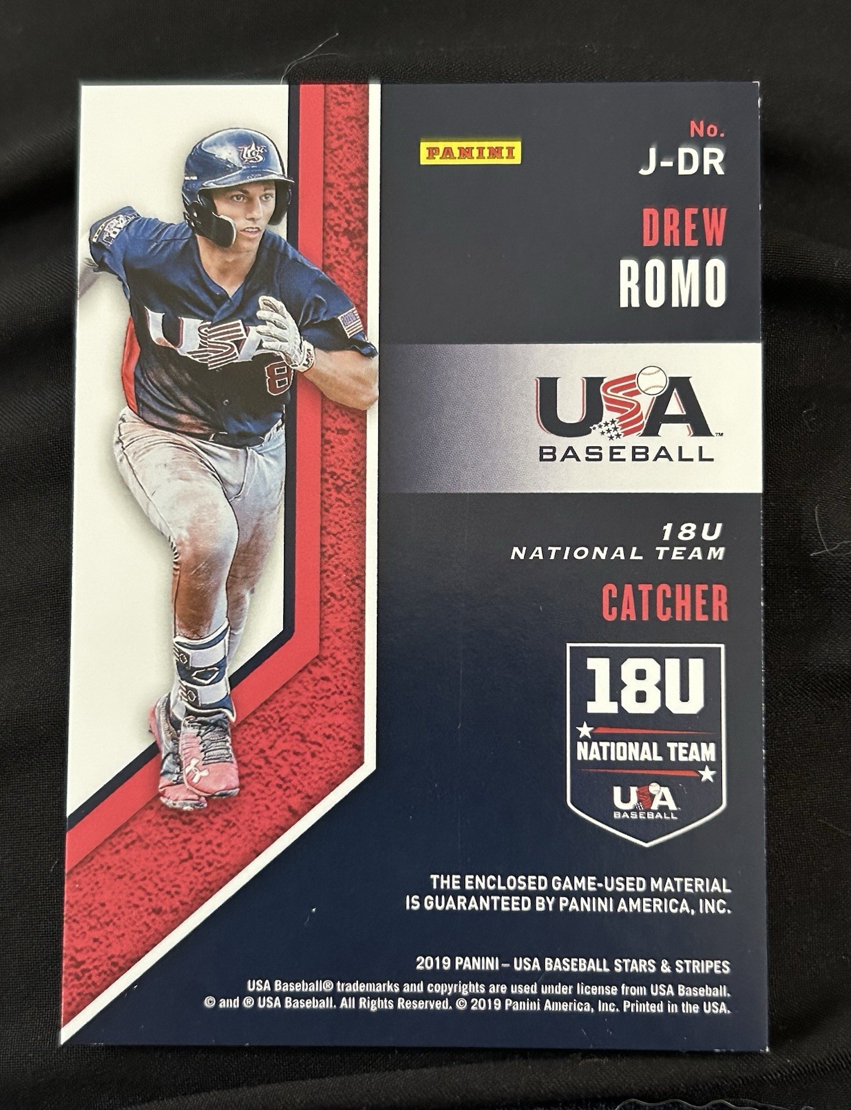 2019 PANINI USA BASEBALL - DREW ROMO RC 1/1 Game Worn LOGOMAN Patch White Sox 🔥 view 3