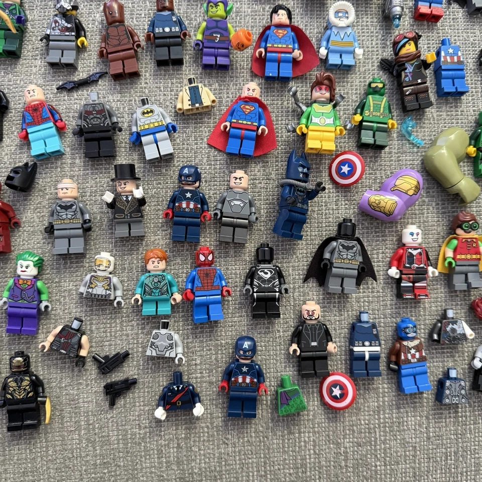 LEGO Marvel & DC Superhero Minifigure Lot Of 75+ Minis + Torsos, Heads, Helmets - Image 3 of 4