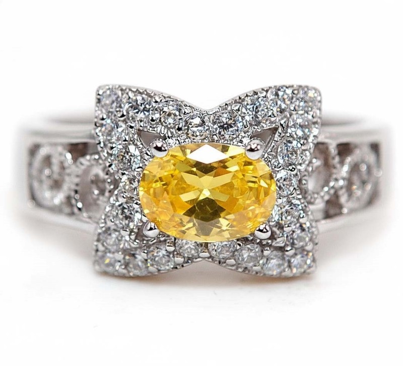 1CT Heat Treated Yellow Topaz 925 Solid Sterling Silver Ring Jewelry Sz 6 NF1-6