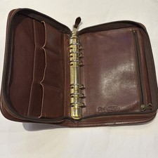 Il Bisonte Brown Leather Personal Organizer Z...