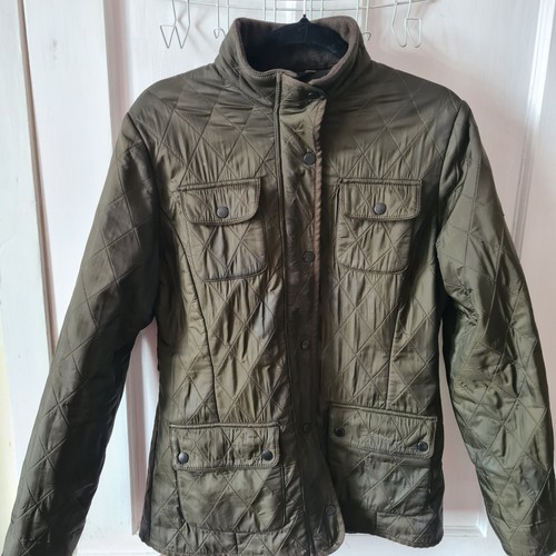 Barbour Utility Polar Quilt Green Jacke UK 14 dick warm Fleece gefüttert Country - Bild 3 von 24