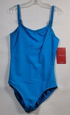 Capezio Royal Blue Camisole Leotard with Adjustable Straps V-Front Back
