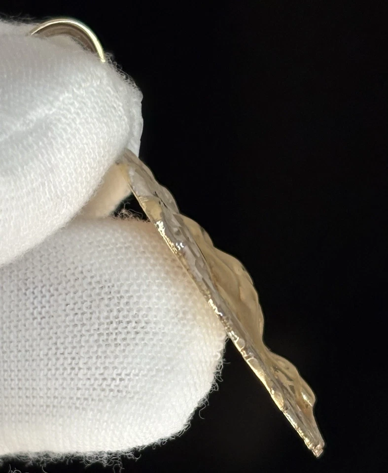 Dije colgante cabeza de león de oro amarillo blanco macizo de 10 quilates corte diamante 1,75 pulgadas 4,55 g Foto 2 de 4