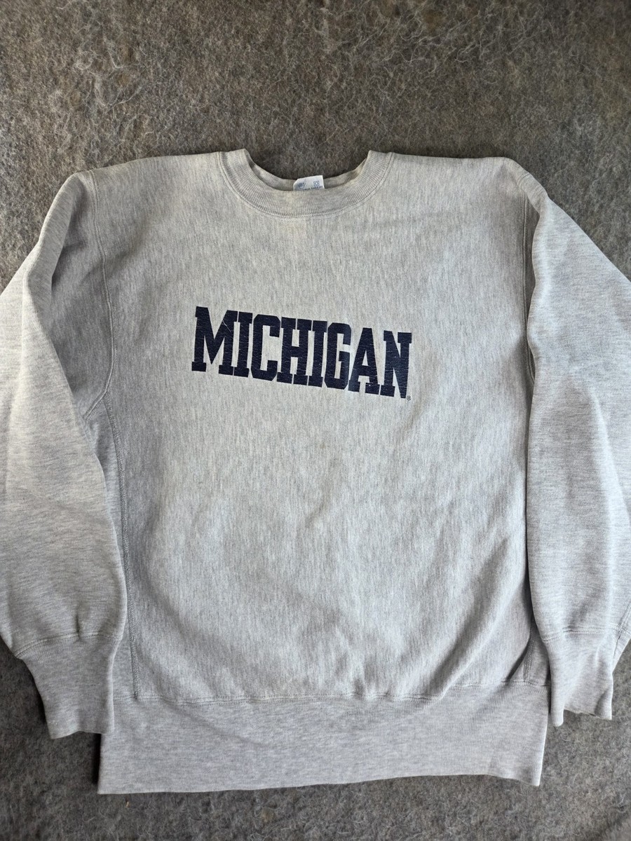Vtg Champion Reverse Weave Sweatshirt 90s Michigan Wolverines 