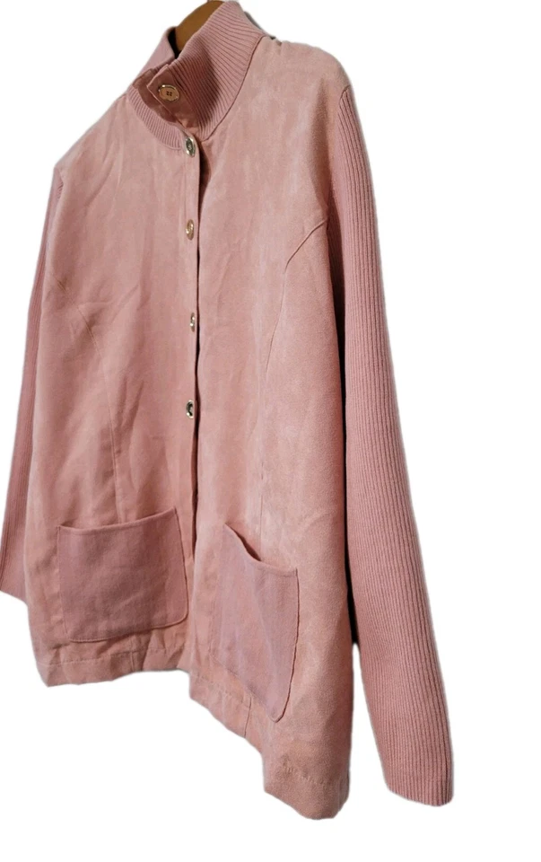 Розовая куртка PL Petites бархата как чувствовать кнопки длинным рукавом драпировки и DAMONS - Изображение 4 из 4