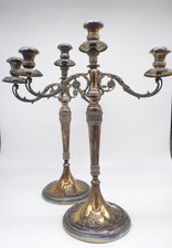 Coppia candelabri 734 grammi l'uno in argento 800 Unoaerre anni ’60 punzonati