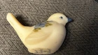 Vintage FENTON ART BIRD BLUE WHITE HAND PAINTED FLOWERS 4" x 3" Mother’s Day!