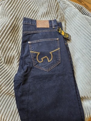 Wu-Tang Wu Wear Jeans Blau Neu Mit Etikett Größe 36 Wu Halb Logo