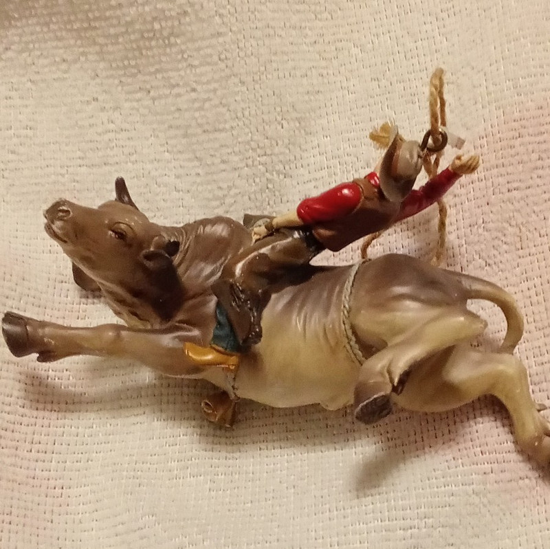 Cowboy Bull Western Hanging Ornament Decorative Brown Red Beige Plastic