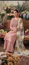 Pakistani Salwar Kameez Muslin Embroidered Indian Wedding Party Suit Premium