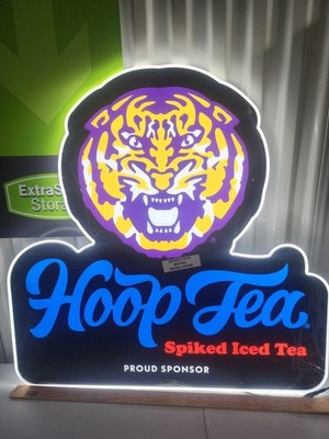 NEW  HOOP TEA SPIKED ICED TEA LSU Tigers LIGHT UP LED SIGN Beer 
