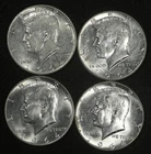 LOT OF (4) 1964 JFK KENNEDY HALF DOLLARS LUSTROUS AU 1.4544oz ASW SILVER TOTAL