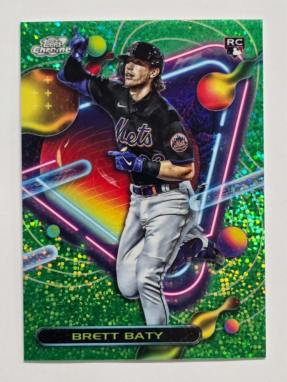 2023 Topps Cosmic Chrome - Brett Baty #22 Green Space Dust Refractor /75 RC