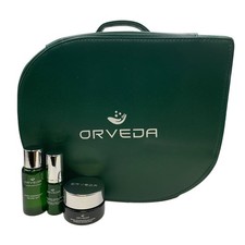 ORVEDA 4PC Set Omnipotent Concentrate Serum, Vital Sap Overnight Mask Makeup Bag