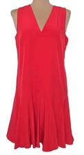 J CREW Size S Feeling Ruffle Swing Dress poppy Red Sleeveless Knee Length Flowy