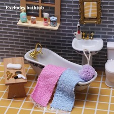 1Set Dollhouse Miniatures Bathroom Hair Dryer Mirror Tool 1/12 Scale Modern