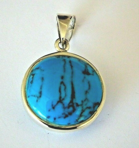 Pendentif pour Collier - Turquoise - Argent - 925/1000 - NEUF * - Foto 3 di 5