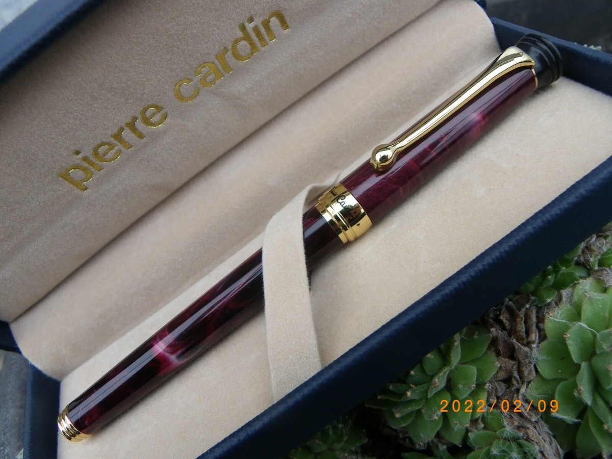 Stylo Roller Pierre Cardin Laqué Marbré - Neuf De Stock, Attributs Plaqué Or