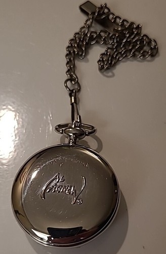 Orologio da Tasca Uomo 1 7/8" AL Agnew, Design American Eagle, Tono Argento Funzionante - Foto 4 di 4