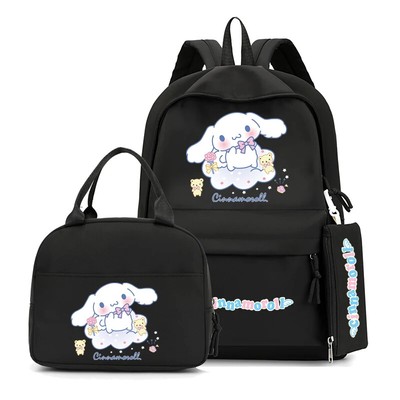 3Pcs Anime Cinnamoroll Backpack with Lunch Bag for Teenager Girl boy Schoolbag