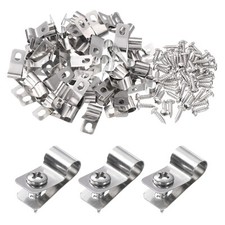 50pcs Wire Fence Clips 0.24" Stainless Steel Fencing Mounting Clips with Screws