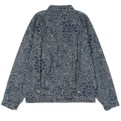 Takashi Murakami Flowers and Skulls Jacquard Denim Jacket 1st Type