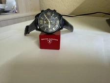 Swiss Legend Bellezza  chronograph Genuine  black Alligator  band watch 42mm