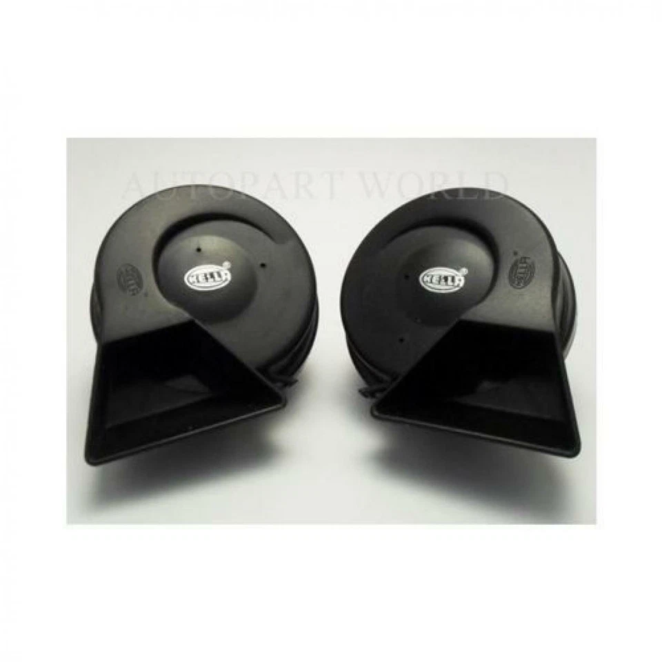 Bocina Doble Hella Negra 3Fh007728-831 Bmw Benz Volvo Lexus Toyota Ford Foto 4 de 4