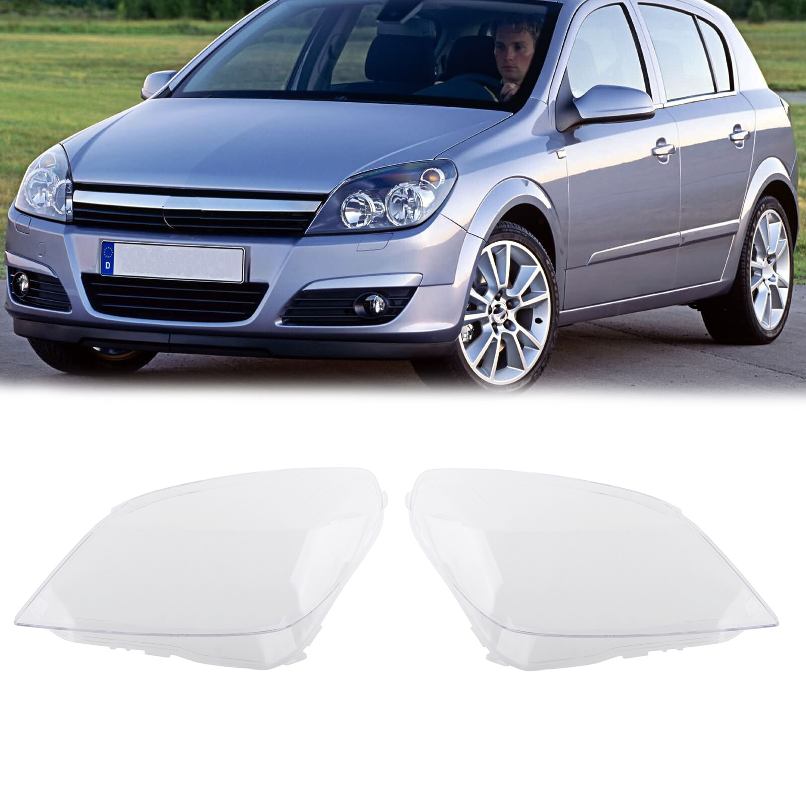 Halogen Clear Headlight Lens Cover For Vauxhall Opel Astra H 2007 2008 2009 2010