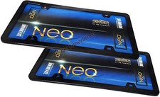 2 Classic Frames Standard Black Metal License Plate Frames - Weatherproof - Pair 2 Classic Frames Standard Black Metal License Plate Frames - Weatherproof - Pair