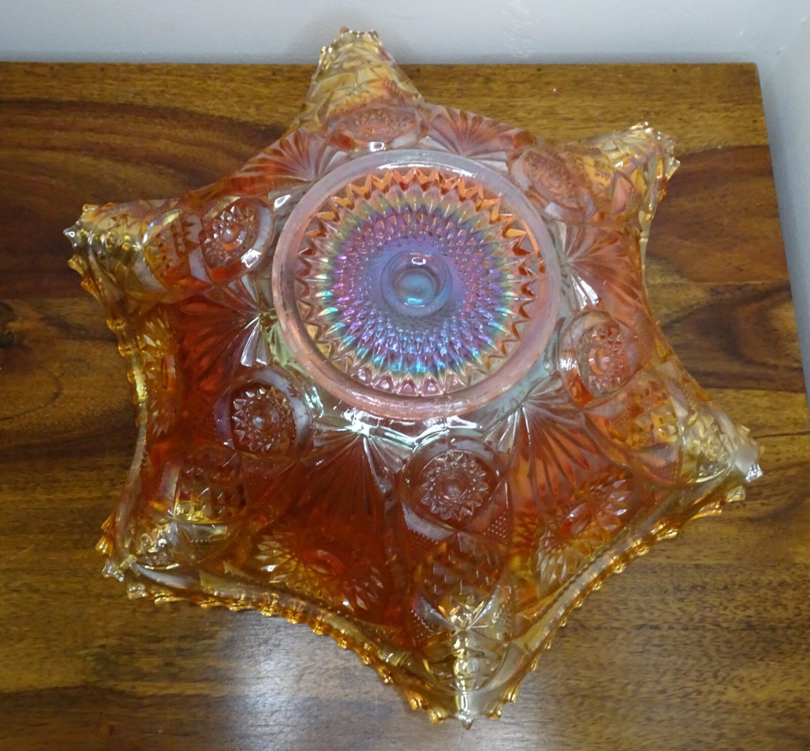 Antique Marigold Carnival Glass Punch Bowl Set, 6 Cups & Hooks eBay