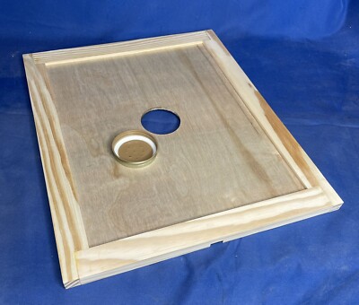 Pine 10 Frame Standard Inner Cover with Mason Jar Feeder Hole