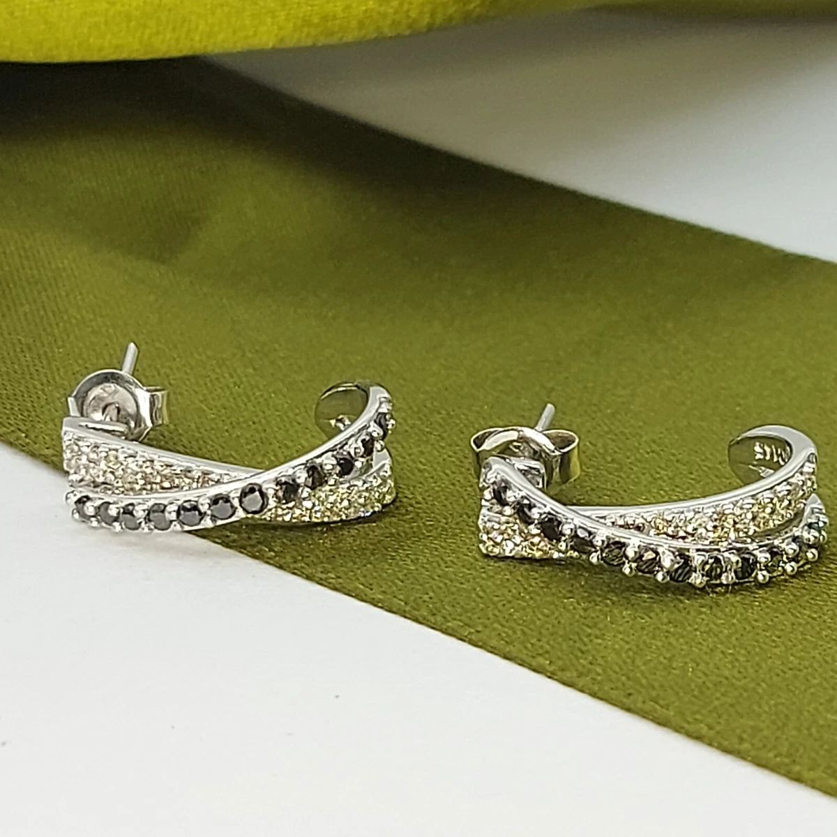 18k white gold diamond earrings deals