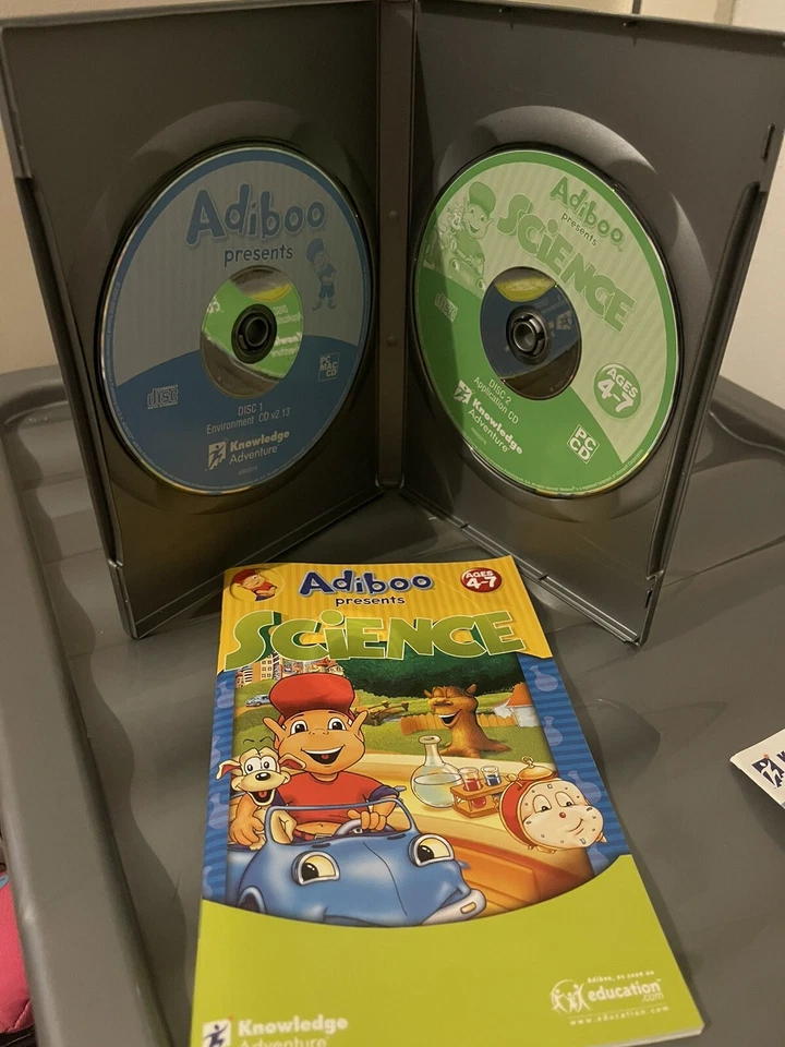 2 raros juegos educativos para PC para niños - Matemáticas Blaster y Adiboo presenta ciencia CD Roms Foto 3 de 4