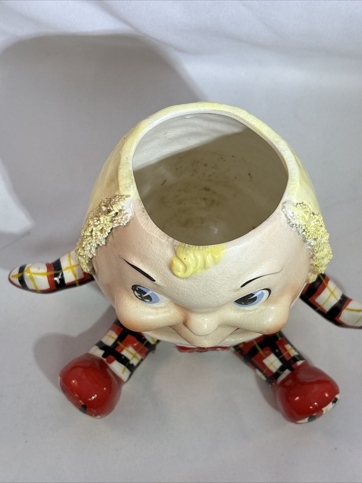 Vintage MCM Humpty Dumpty Ceramic Planter Figurine Head Vase 5.25" | eBay