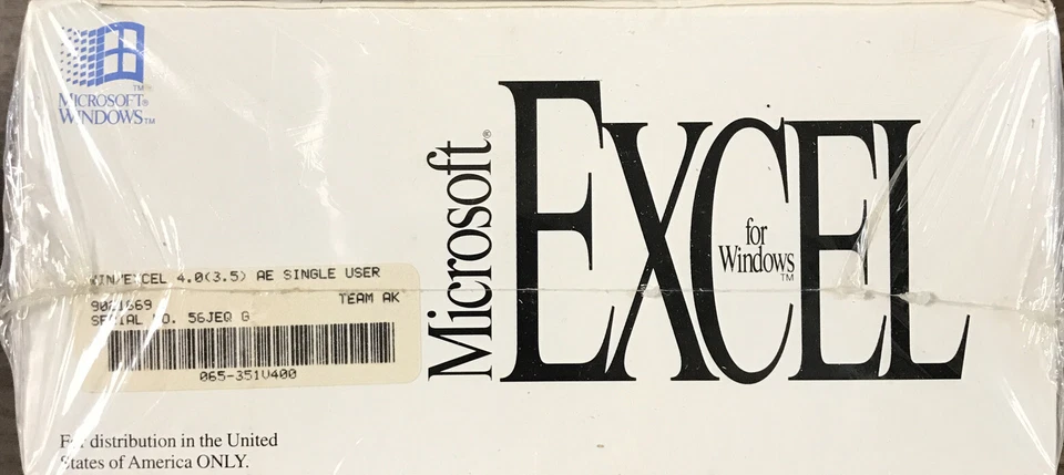 FACTORY SEALED! Microsoft Excel 4.0 for Windows Box Set! PROMO SAMPLE 1992! NEW! - Image 3 of 4