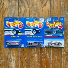 1/64 HOT WHEELS 90s SILHOUETTE II - VECTOR AVTECH WX-3 - TWIN MILL Lot of 3