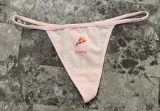 NWOT VICTORIA'S SECRET LIGHT PINK PEPPERONI PIZZA SUNDAY V STRING THONG PANTIES