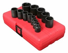 FRACTIONAL SOCKET IMPACT SET 3/8-In Drive Standard with Storage Tray 12-Pc SUNEX