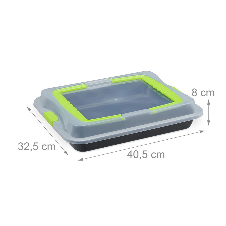 10024300_53 Backblech mit Deckel 3in1 Kuchen Transportbox hoher Rand Kuchenbl... - Bild 4 von 4