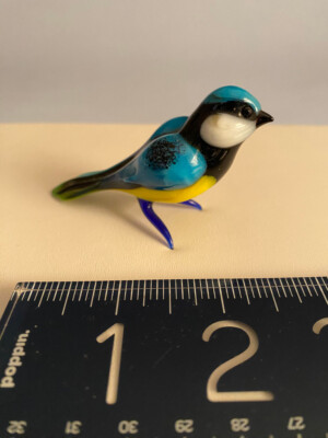Vintage Russian Artisan Miniature GLASS BIRD Exquisitely hand blown Murano style