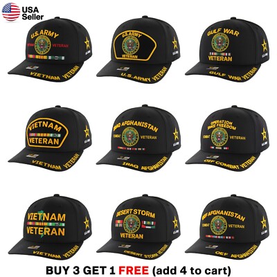 Premium US Army Veteran Hat Mens Officially Licensed Embroidered Adjustable Cap