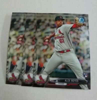 Alex Reyes Rookie Card 3 2017 Bowman Prospects CHROME ALEX REYES Rookie card lot ST. LOUIS ...