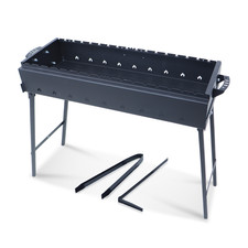 Klappbarer Grill SchaschlykOFF 90 Mangal Holzkohlegrill für 16 Spieße Stahl …