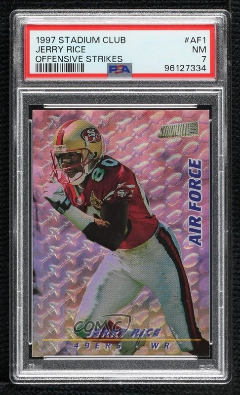 1997 Stadium Club Offensive Strikes: Air Force Jerry Rice #AF1 PSA 7 HOF