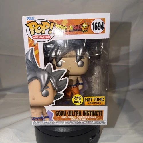 Funko Pop Goku Ultra Instinct #1694 Glow GITD Hot Topic Exclusive Dragon Ball