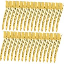 3.5 Inch Metal Duck Billed Clips with Holes - Alligator Curl Clips for Styling, 