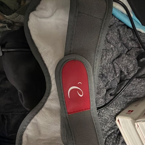Gray Red Corded Electric Massage Belt for Back Shoulder Neck Fabric Used