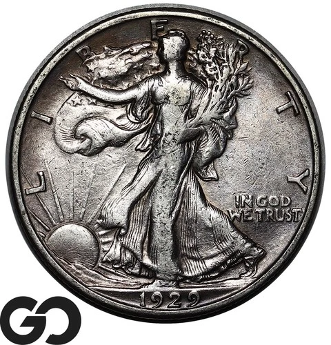 1929-S Walking Liberty Half Dollar, Choice XF++ Better Date, Lower Mintage